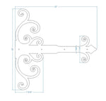 Sangle de charnière en faux fer Châteauesque