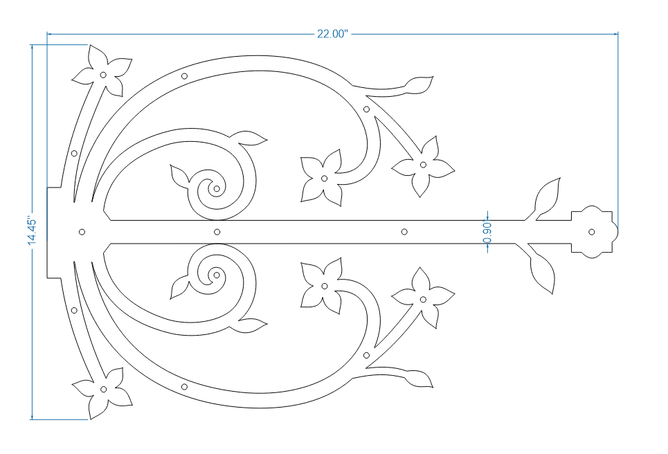 Polish Iron Garage Door Dummy Hinge Strap