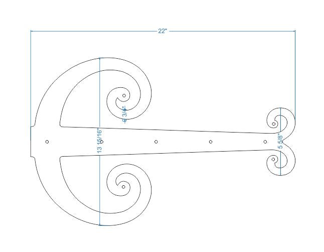 Middle Age Europe Wrought Iron Garage Door Dummy Hinge Strap