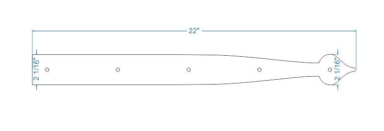 French Country Iron Faux Hinge Strap