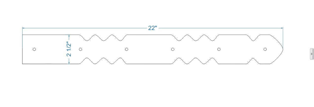 Sangle de charnière en faux fer Art déco