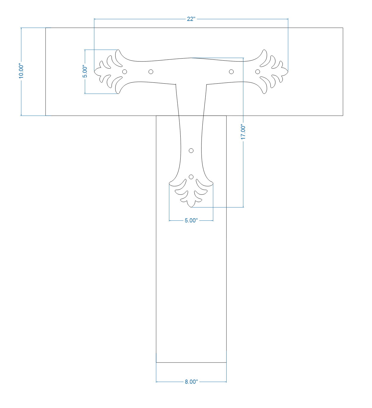 Placa frontal en T de hierro greco-persa