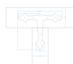 Art Nouveau Iron T Face Plate Brackets & Reinforcement Braces T-Plate