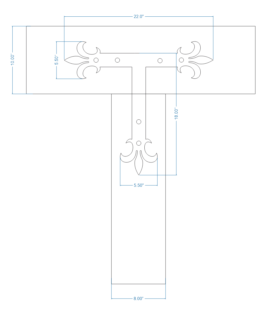 Egyptian Fleur De Lis Iron T Face Plate