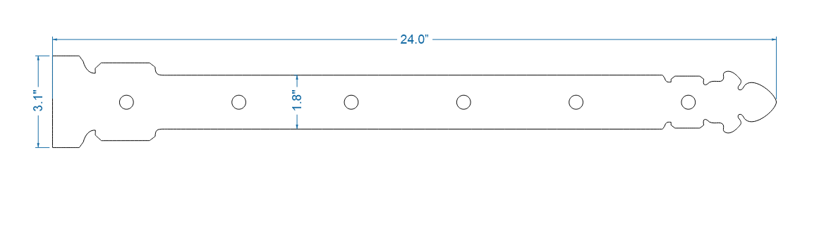 Spanish Cathedral Wrought Iron Faux Hinge Strap