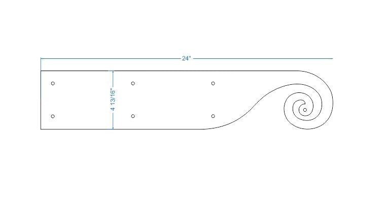 Greek Ionic Iron Garage Door Dummy Hinge Strap