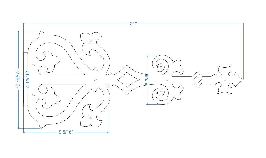 Medieval Reconquista Iron Faux Hinge Strap