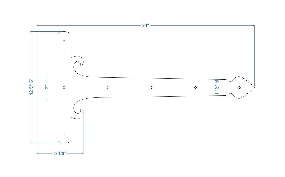 Sangle de charnière en faux fer géorgien