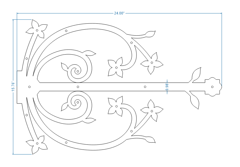 Polish Iron Garage Door Dummy Hinge Strap
