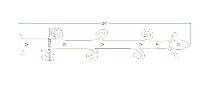 Old English Castle Wrought Iron Faux Hinge Strap