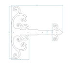 Sangle de charnière en faux fer Châteauesque