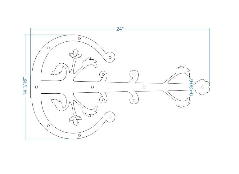 German Castle Iron Garage Door Dummy Hinge Strap