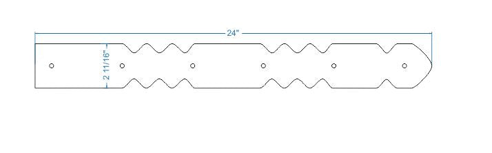 Sangle de charnière en faux fer Art déco