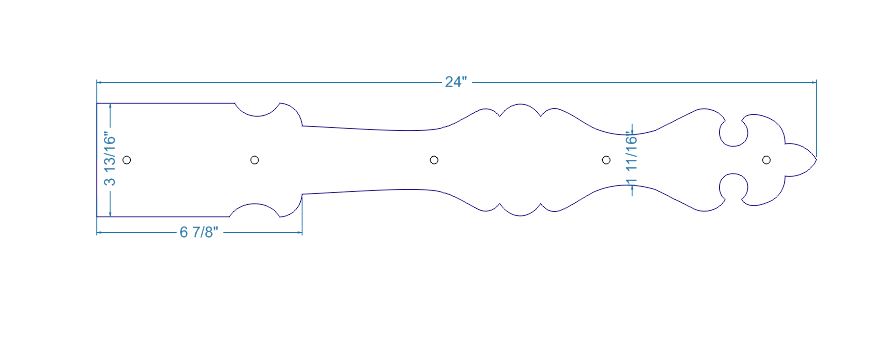 Barcelona Iron Garage Door Dummy Hinge Strap