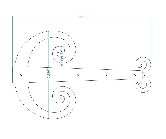 Middle Age Europe Wrought Iron Garage Door Dummy Hinge Strap
