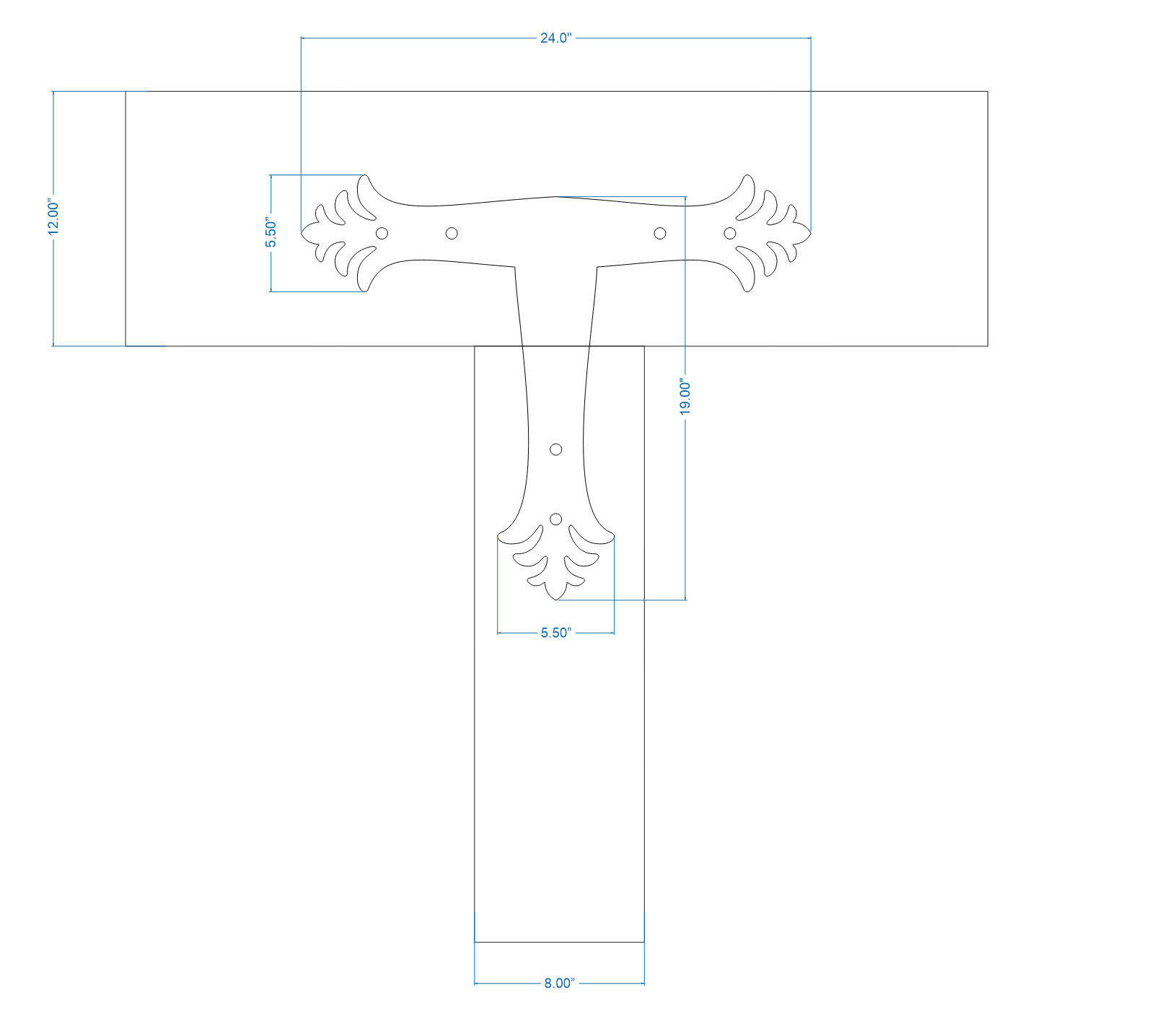 Placa frontal en T de hierro greco-persa