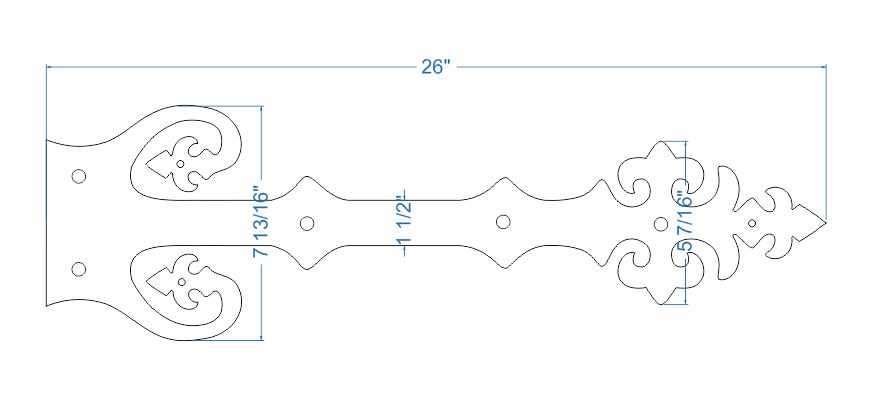 Renaissance Iron Faux Hinge Strap