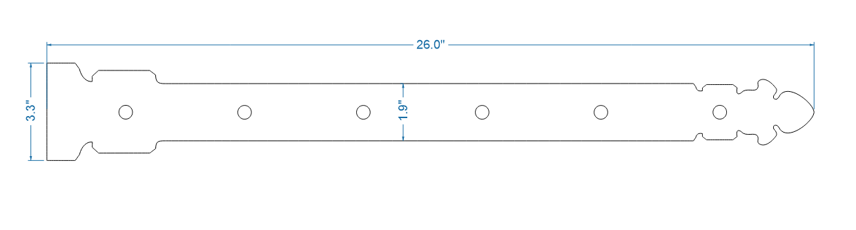 Spanish Cathedral Wrought Iron Faux Hinge Strap