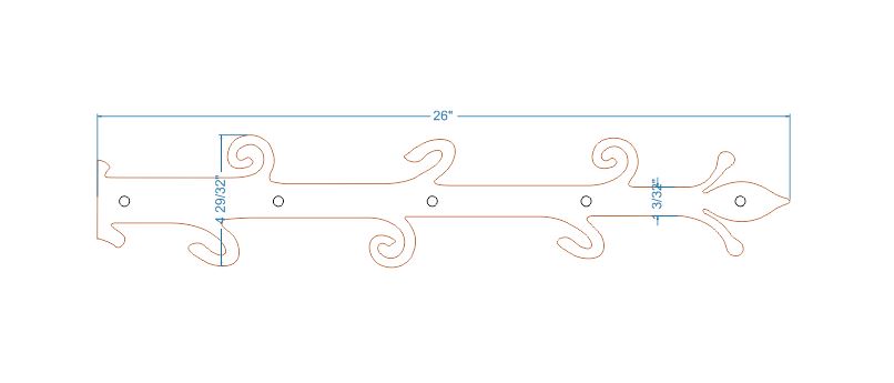 Old English Castle Wrought Iron Faux Hinge Strap