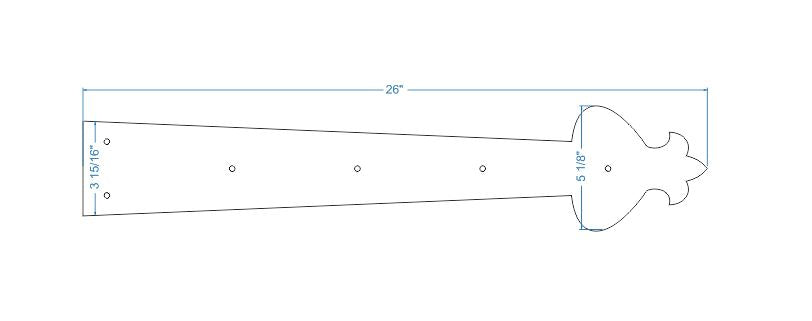 Art Nueveau Iron Faux Hinge Strap