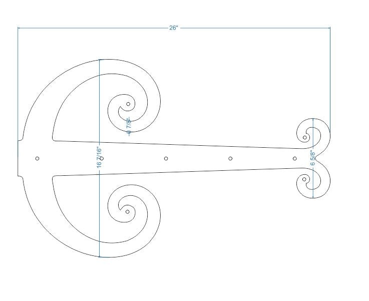 Middle Age Europe Wrought Iron Garage Door Dummy Hinge Strap