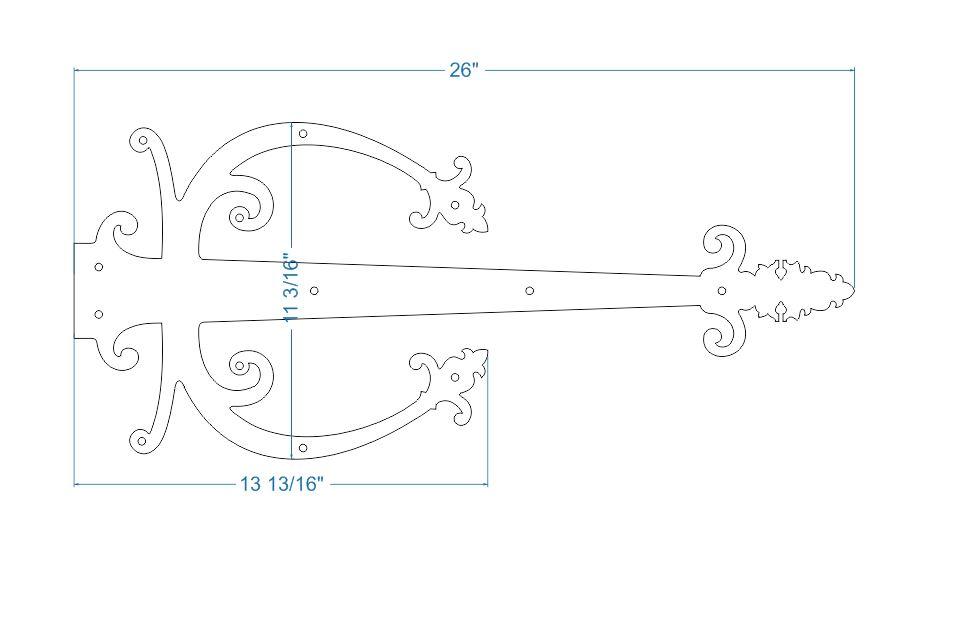 Correa de bisagra de imitación de hierro medieval