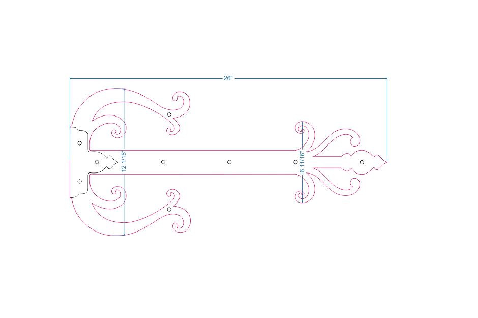 Sangle de charnière en faux fer celtique