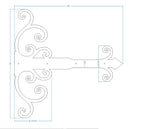 Sangle de charnière en faux fer Châteauesque