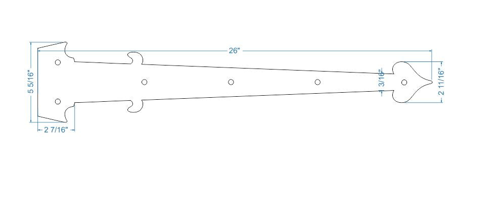 Sangle de charnière en faux fer Federal