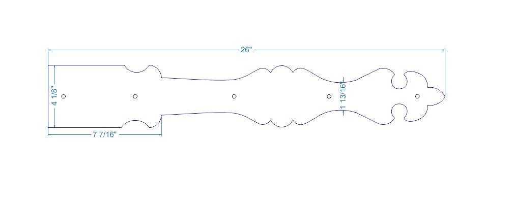 Barcelona Iron Garage Door Dummy Hinge Strap