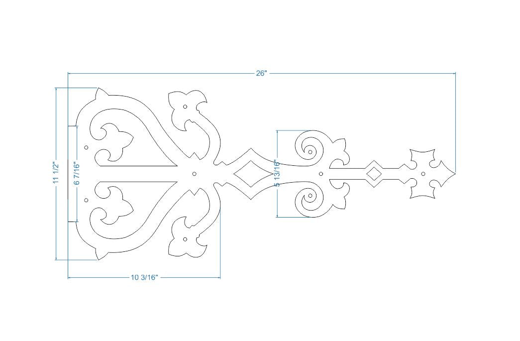 Medieval Reconquista Iron Faux Hinge Strap