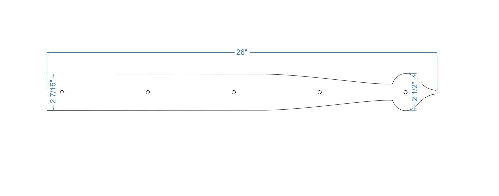 French Country Iron Faux Hinge Strap