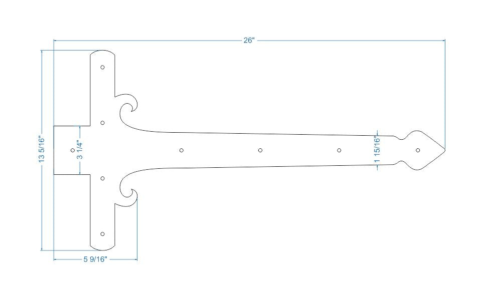 Sangle de charnière en faux fer géorgien