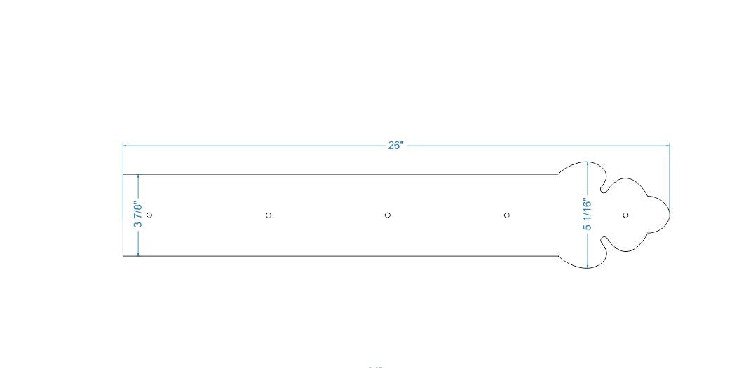 Mediterranean Wrought Iron Garage Door Dummy Hinge Strap
