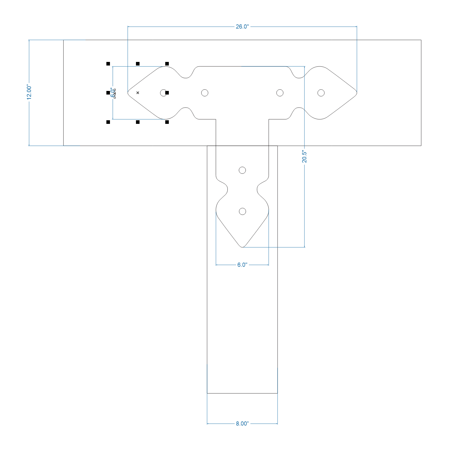 Rustic Iron T Face Plate