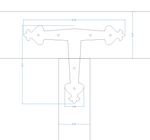 Art Nouveau Iron T Face Plate Brackets & Reinforcement Braces T-Plate