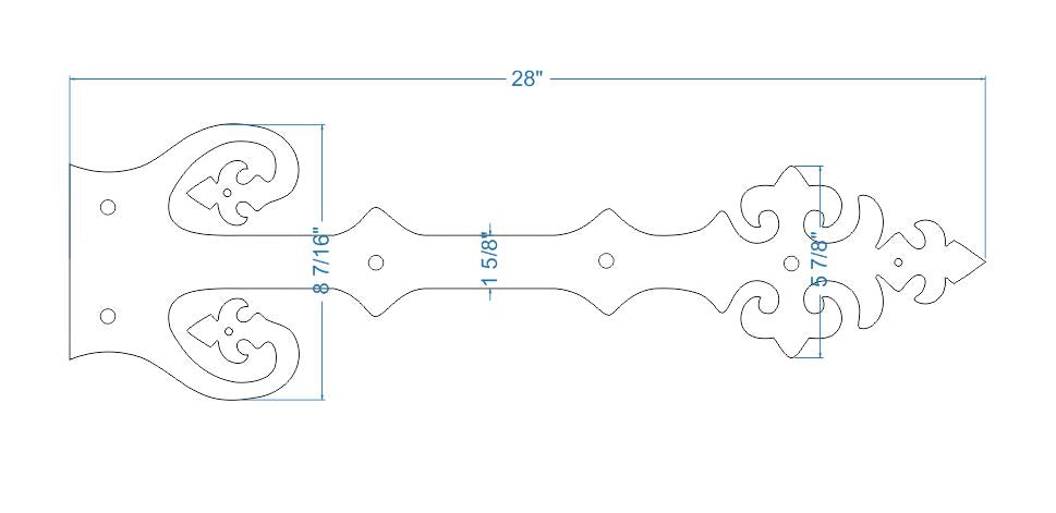 Renaissance Iron Faux Hinge Strap