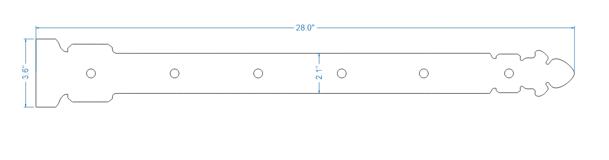 Spanish Cathedral Wrought Iron Faux Hinge Strap
