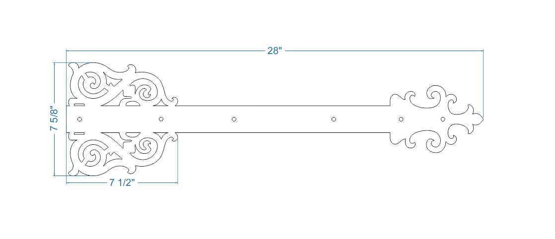Sangle de charnière gothique en fer cathédrale gothique