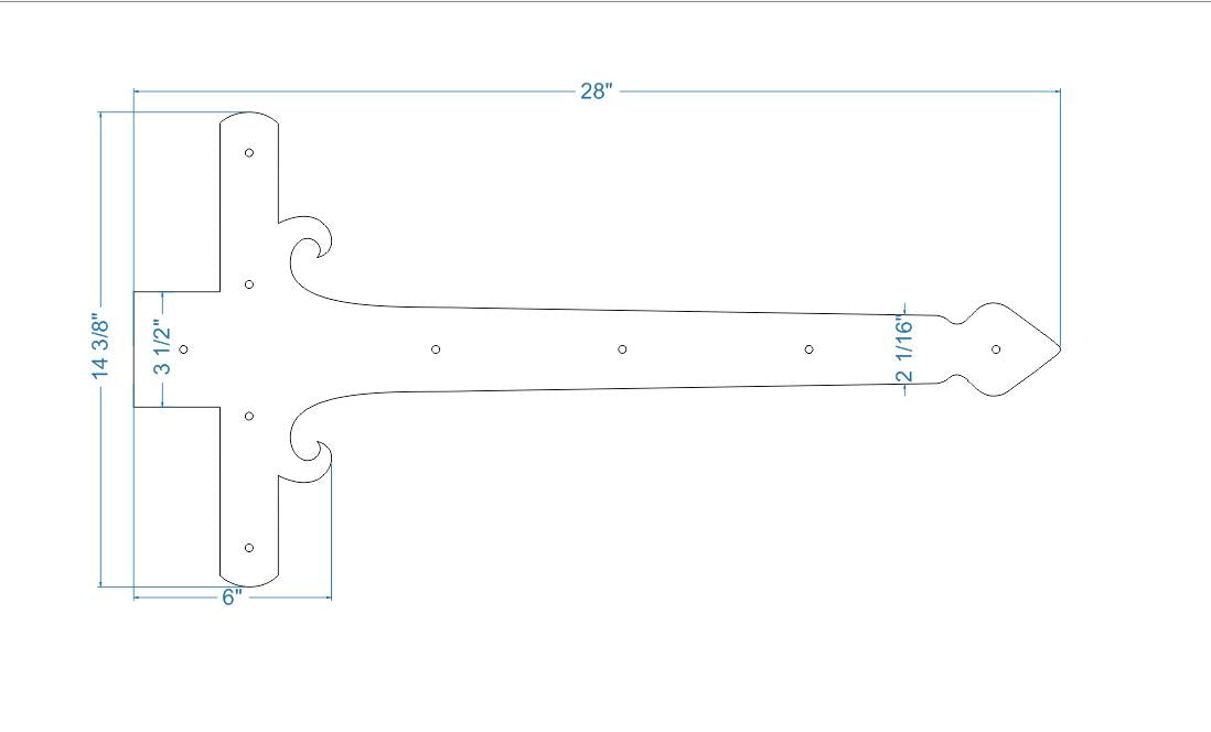Sangle de charnière en faux fer géorgien