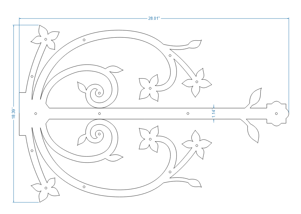 Polish Iron Garage Door Dummy Hinge Strap