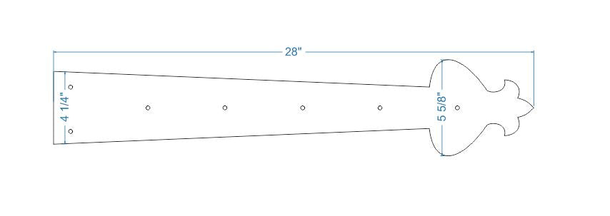 Art Nueveau Iron Faux Hinge Strap