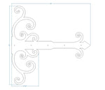 Sangle de charnière en faux fer Châteauesque