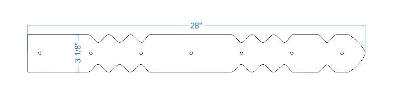 Sangle de charnière en faux fer Art déco