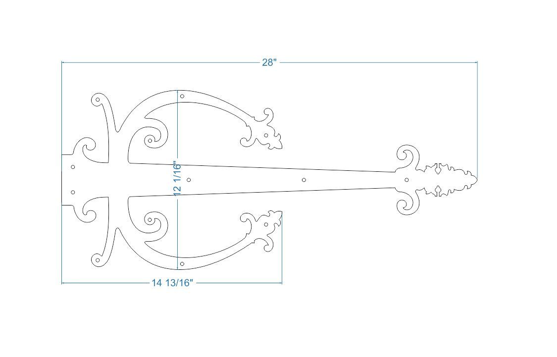 Correa de bisagra de imitación de hierro medieval