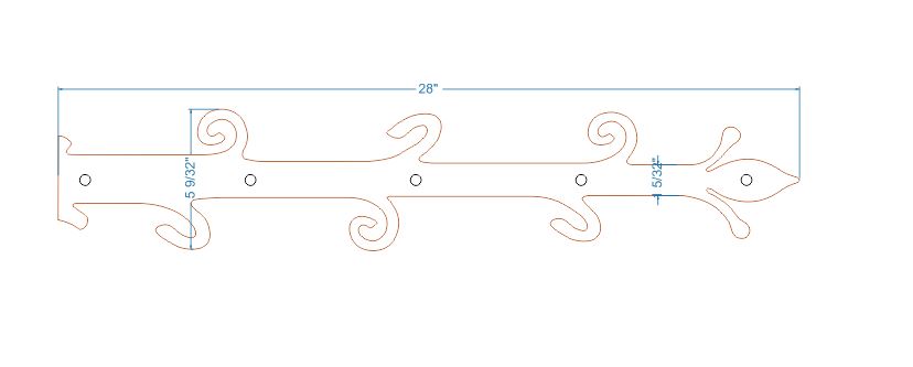 Old English Castle Wrought Iron Faux Hinge Strap