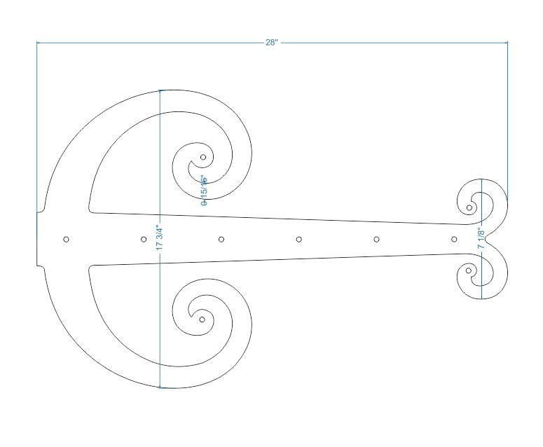 Middle Age Europe Wrought Iron Garage Door Dummy Hinge Strap