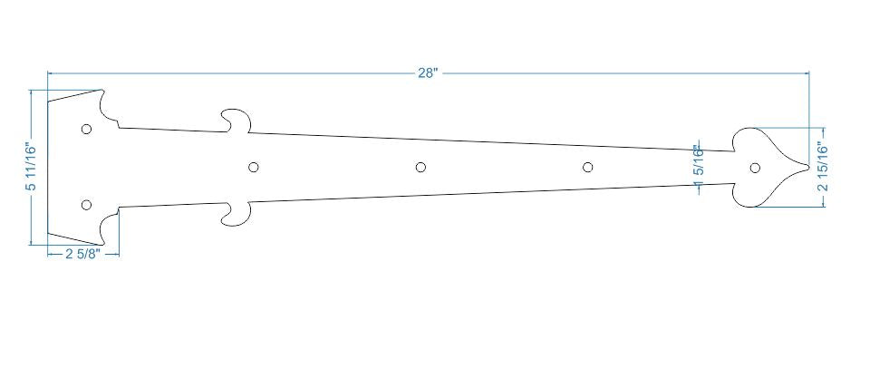 Sangle de charnière en faux fer Federal