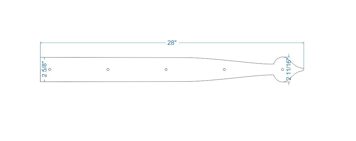 French Country Iron Faux Hinge Strap