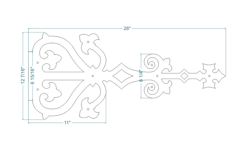 Medieval Reconquista Iron Faux Hinge Strap